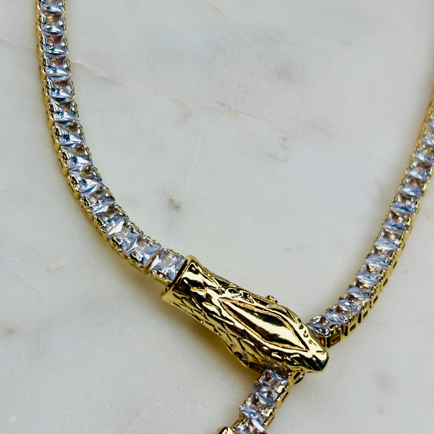 Golden Serpent Statement Necklace