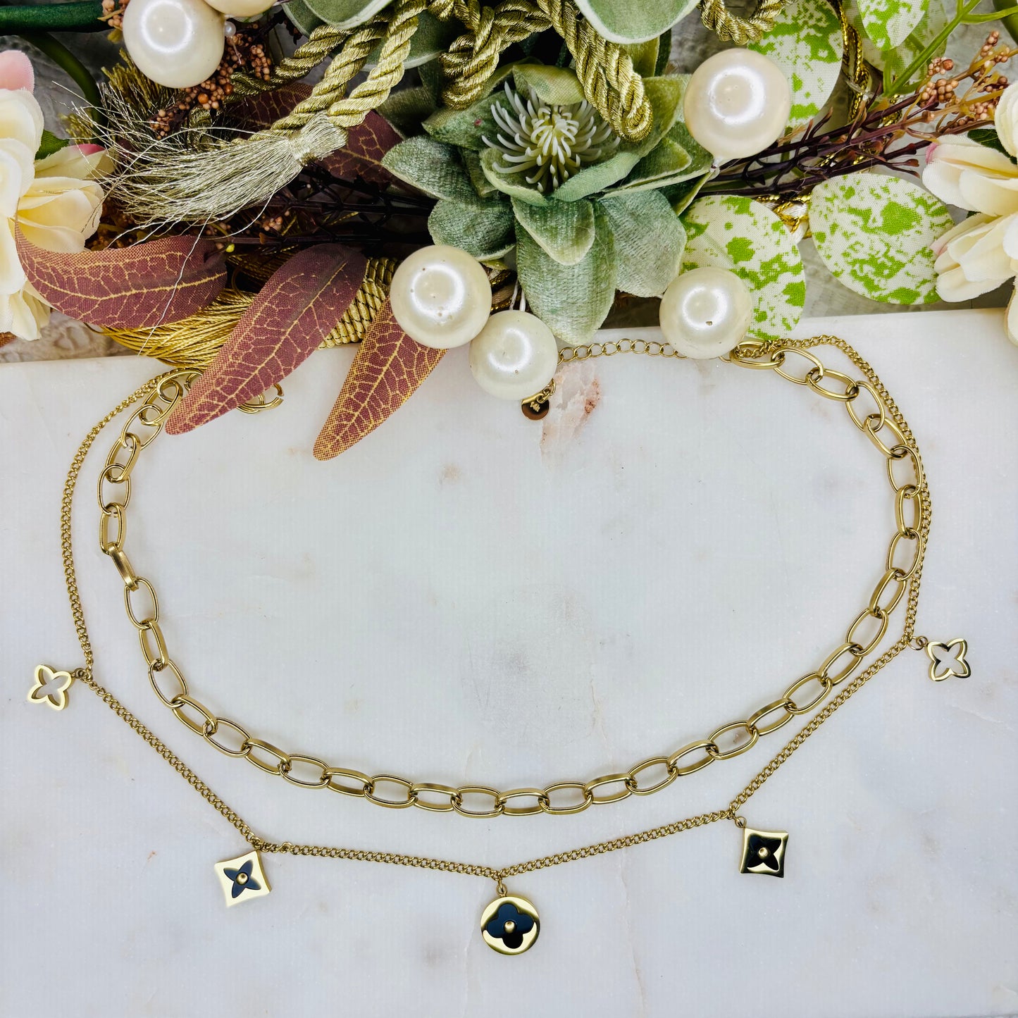Midnight Golden Layered Necklace