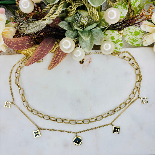 Midnight Golden Layered Necklace