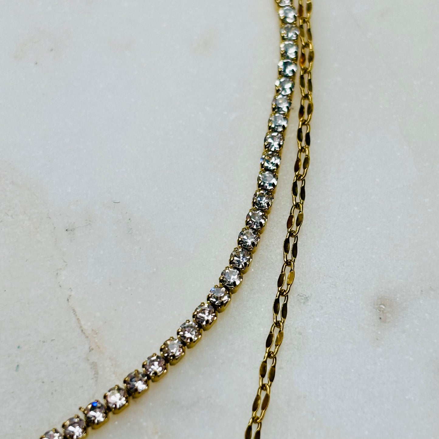 Diamond Layered Woven Heart Necklace