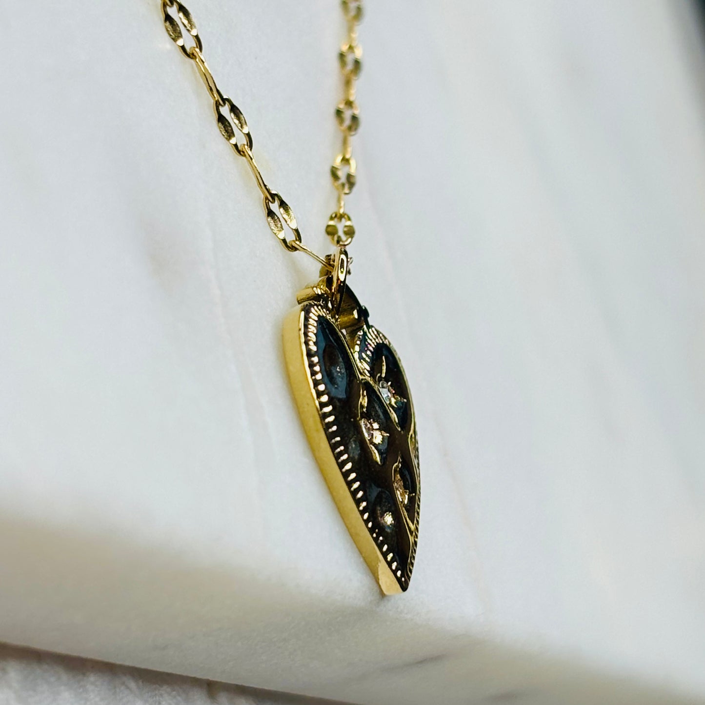 Diamond Layered Woven Heart Necklace