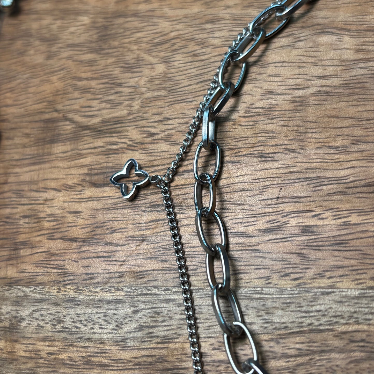 Midnight Silver Layered Necklace