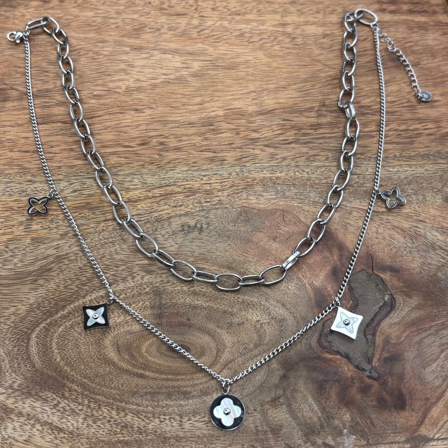 Silver Double-Layered Necklace