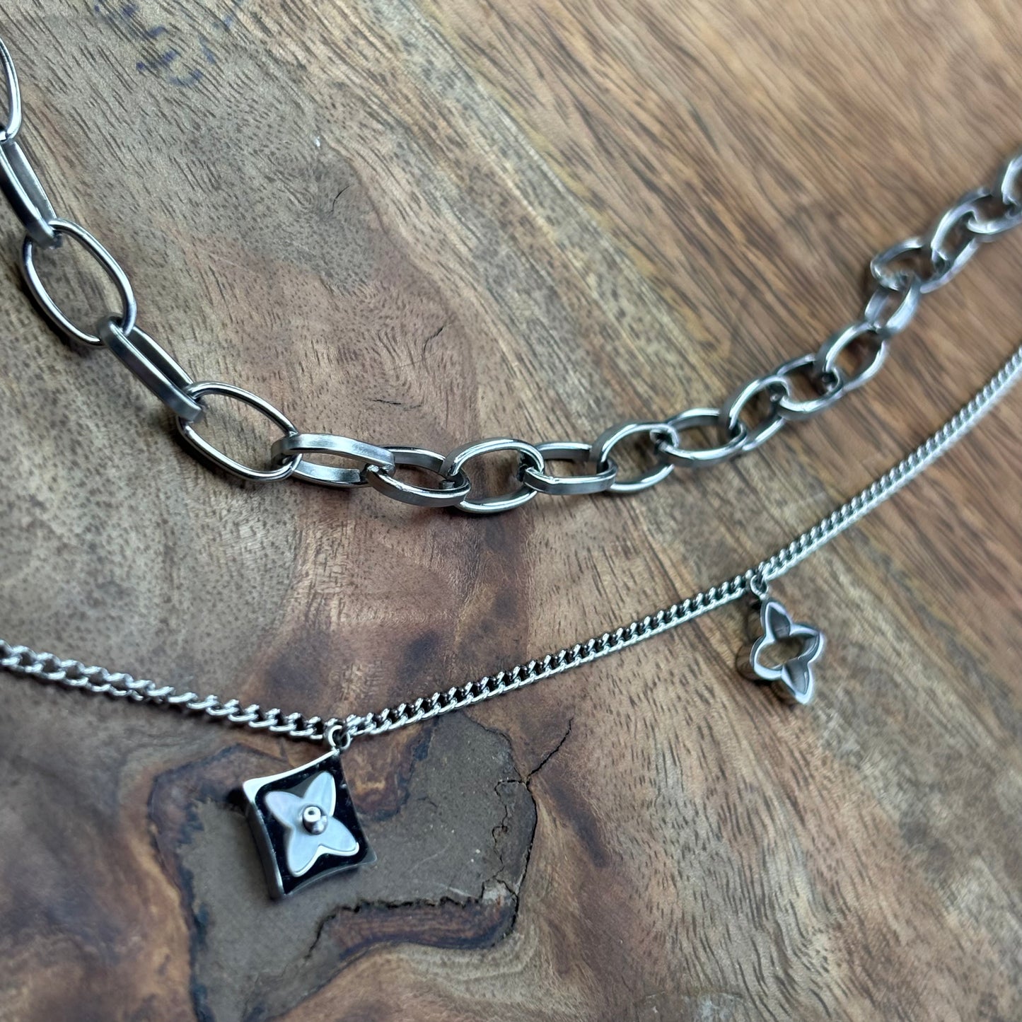 Silver Double-Layered Necklace