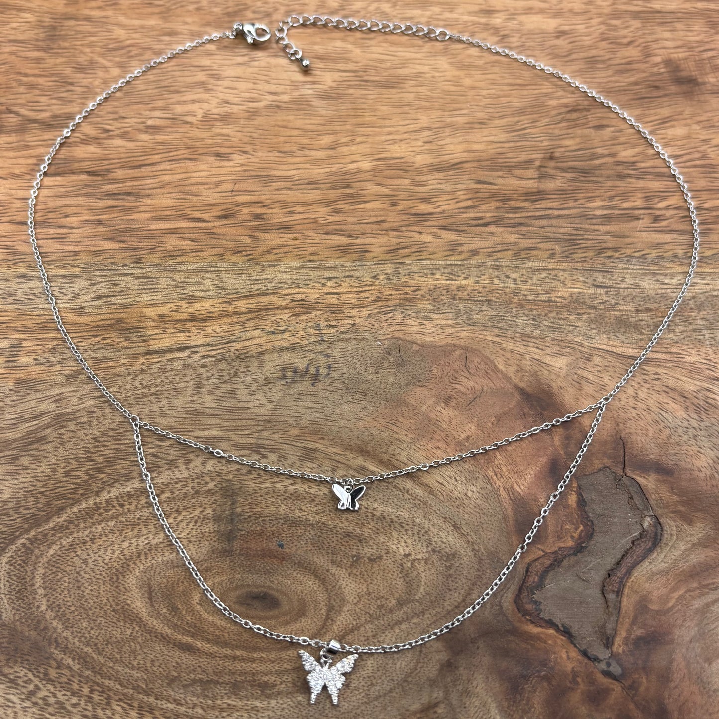 Dainty Double Butterfly Necklace