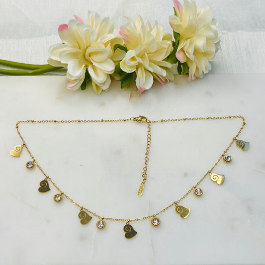 Heart Zircon Charm Necklace