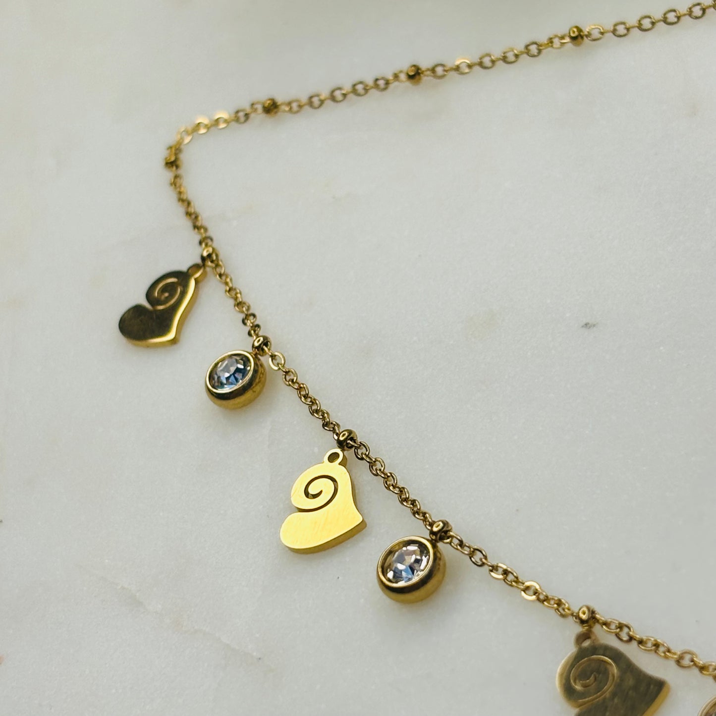 Heart Zircon Charm Necklace