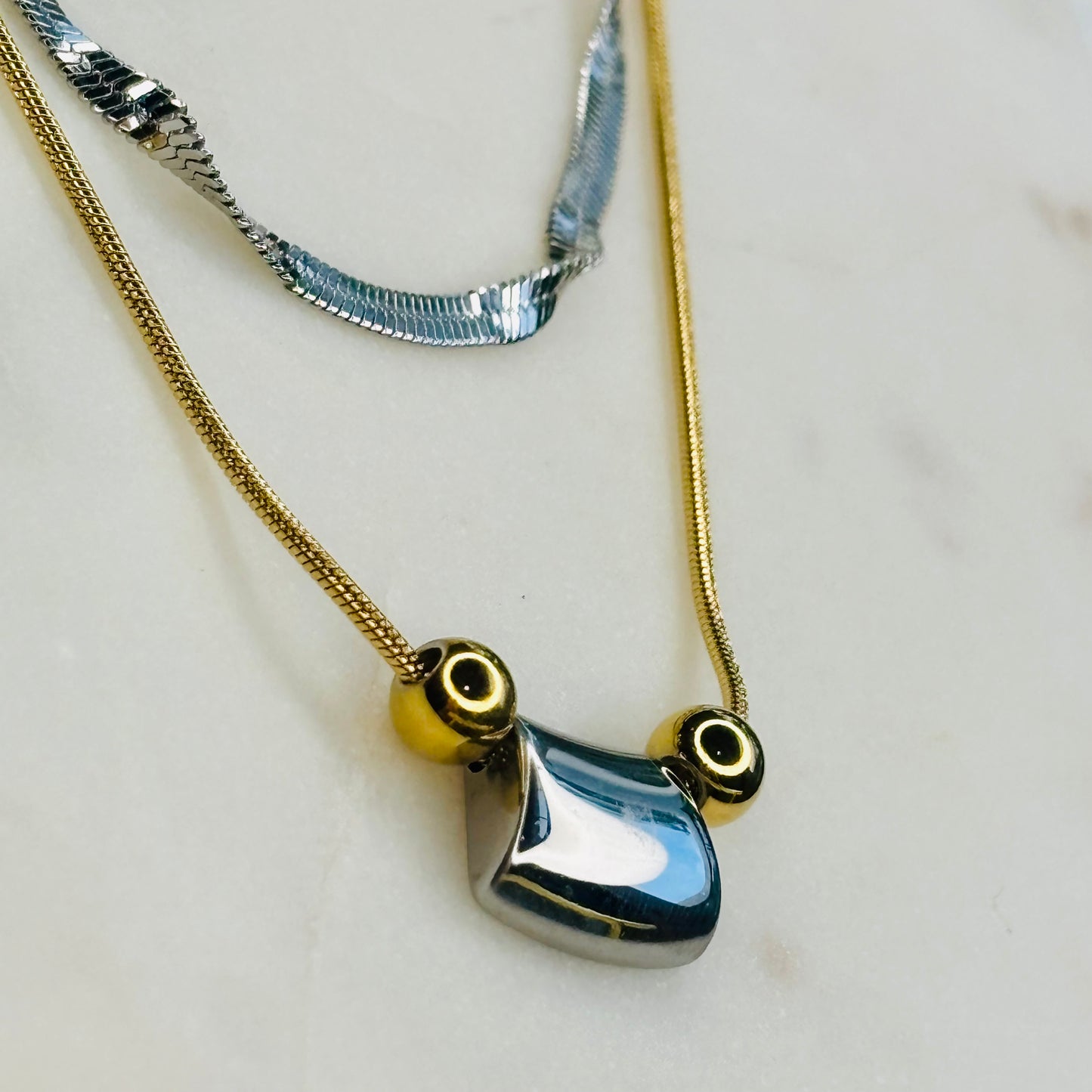 Geometrical Dual Tone Necklace