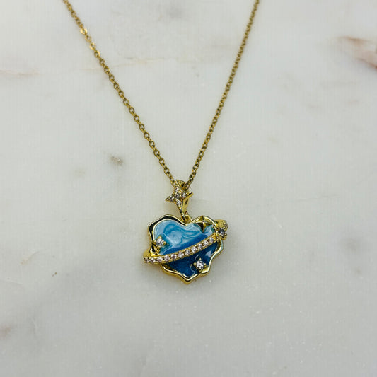 Starry-Sky Heart Necklace