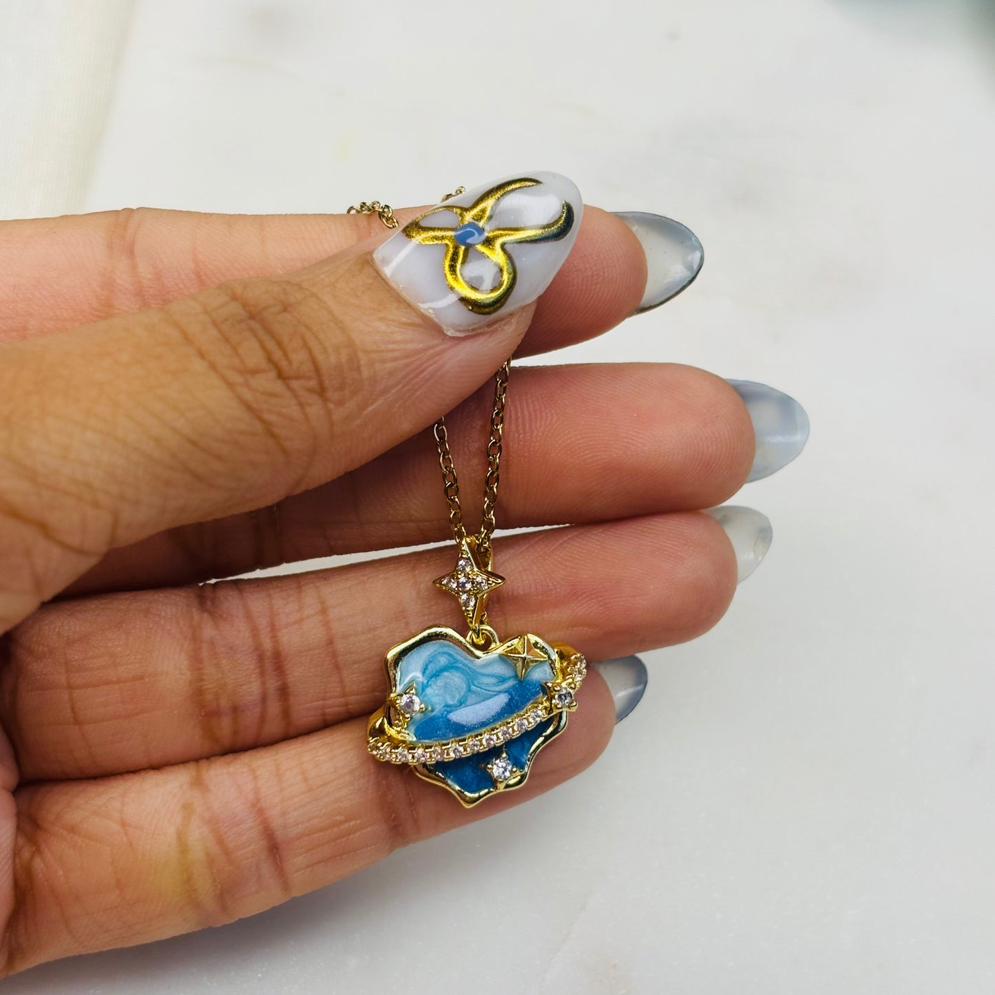 Starry-Sky Heart Necklace