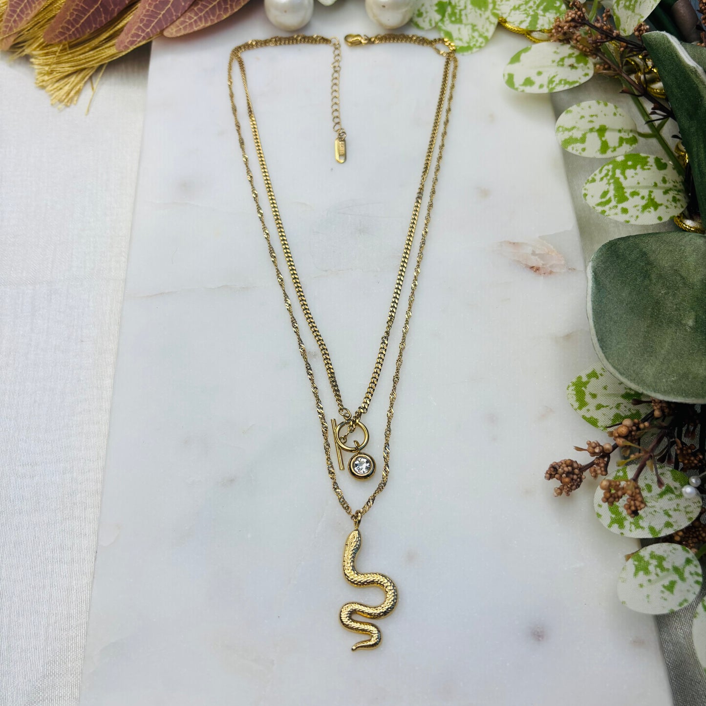 Knotted Serpent Layered Necklace