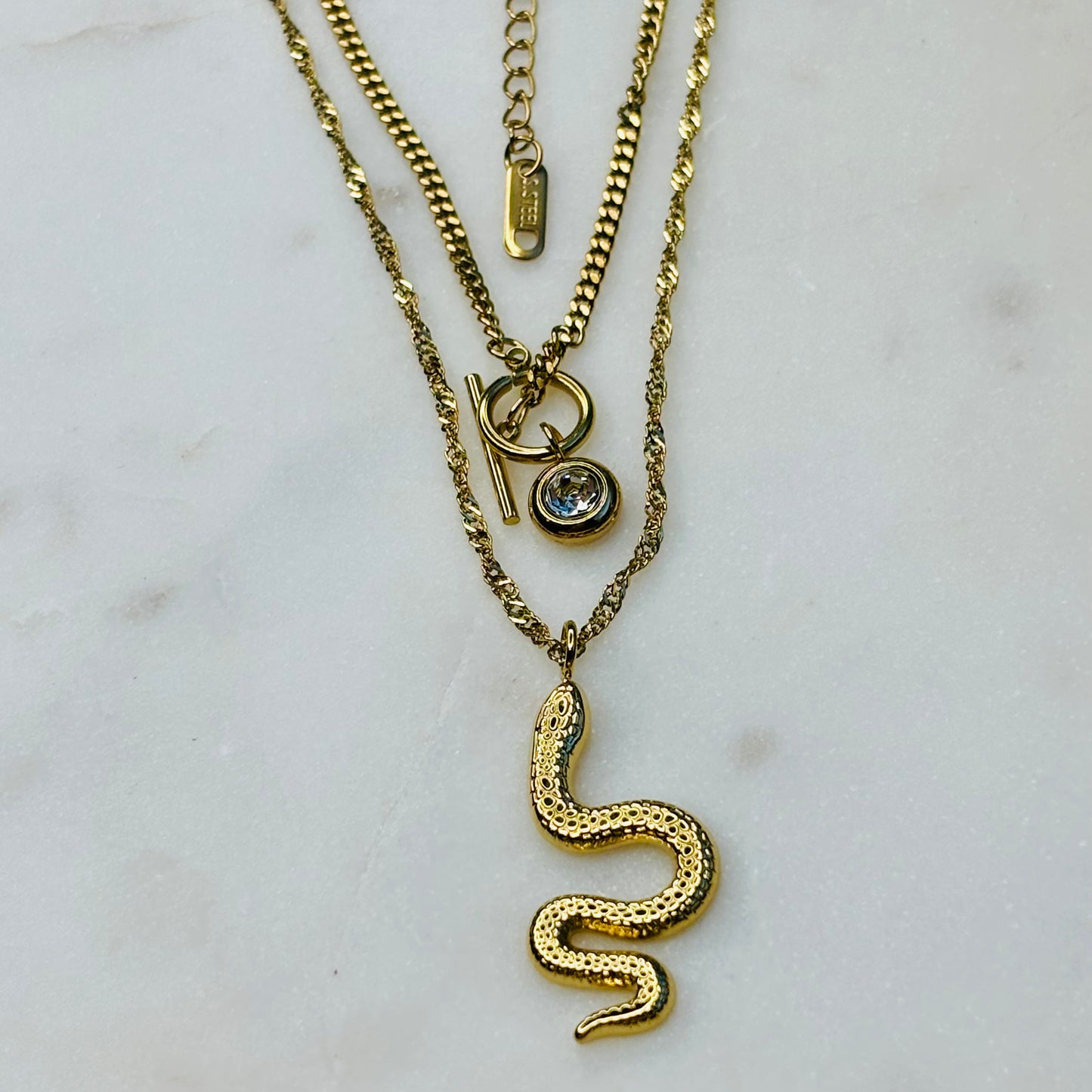 Knotted Serpent Layered Necklace