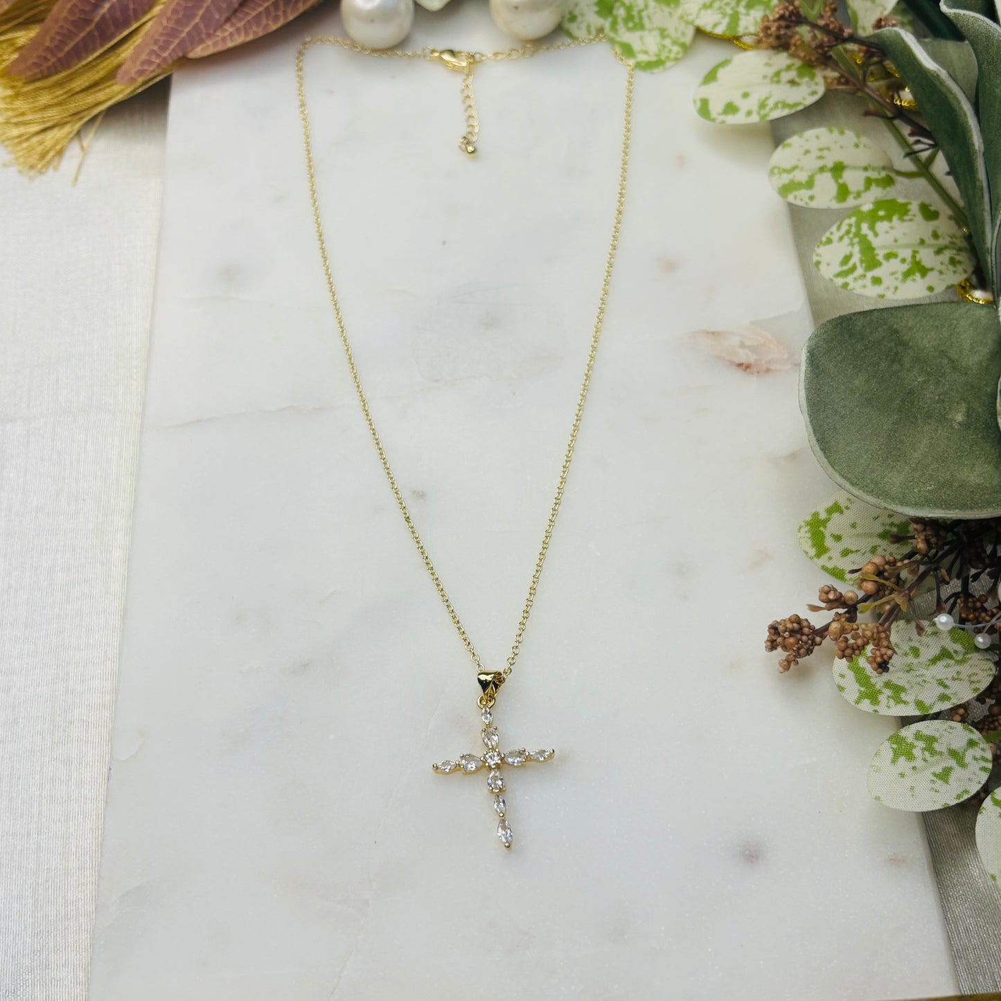 Zircon Cross Necklace