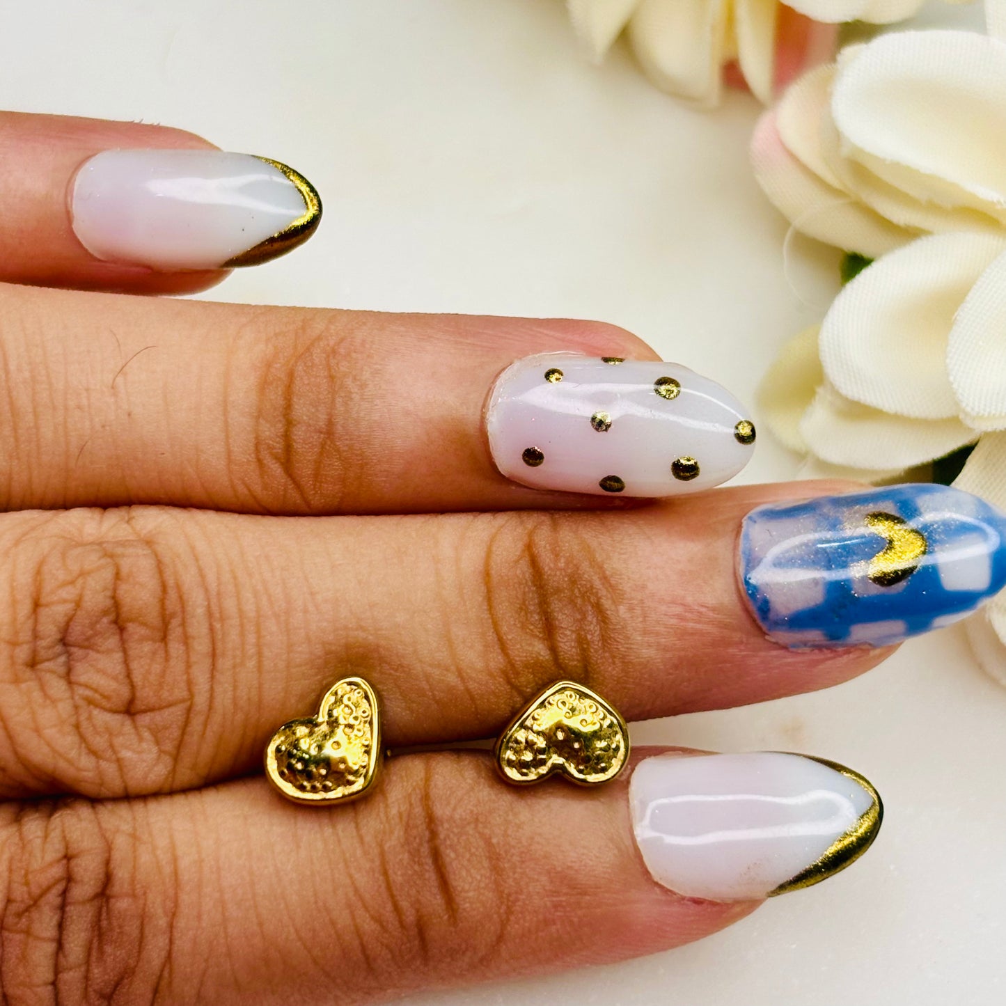 Cute Gold Heart Studs