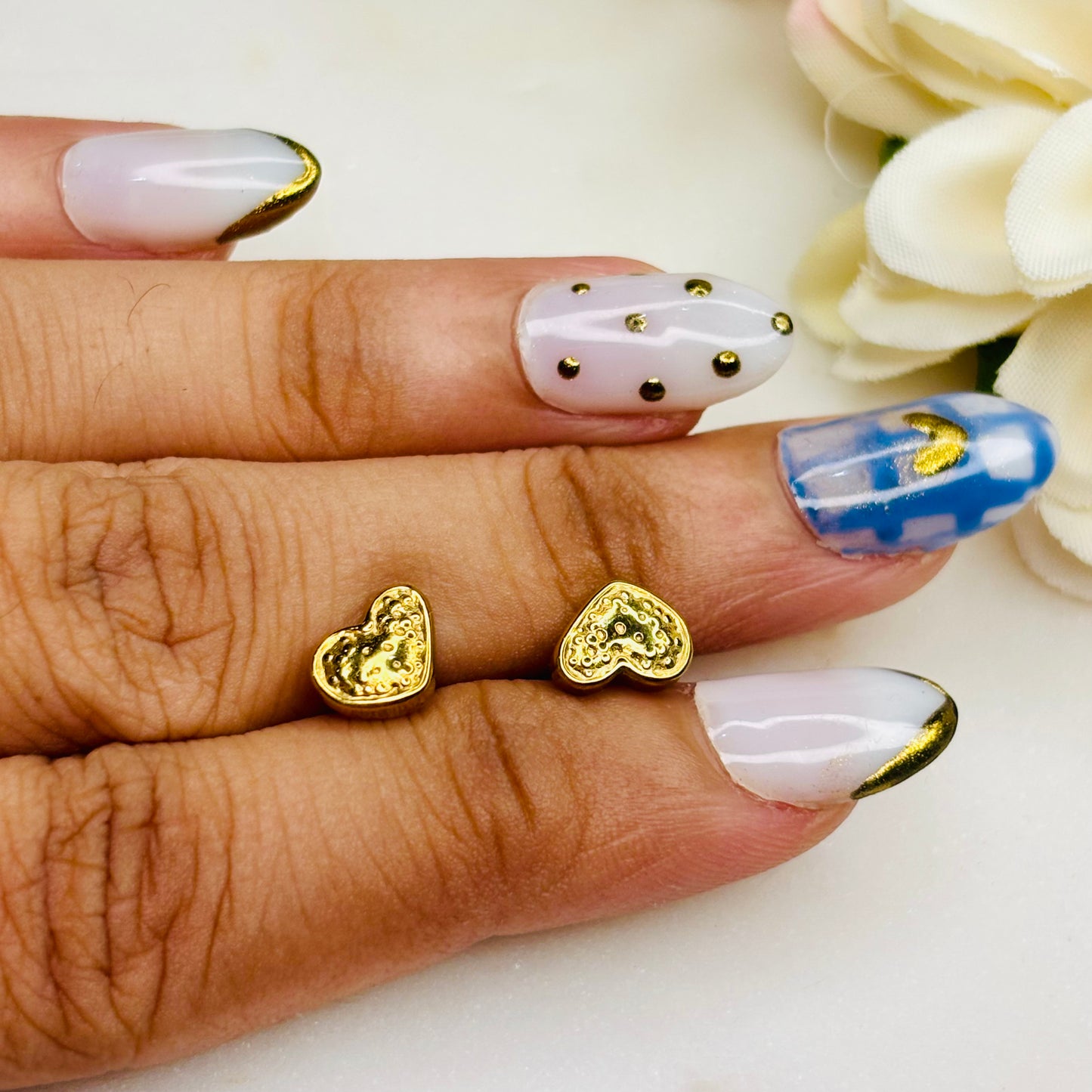Cute Gold Heart Studs