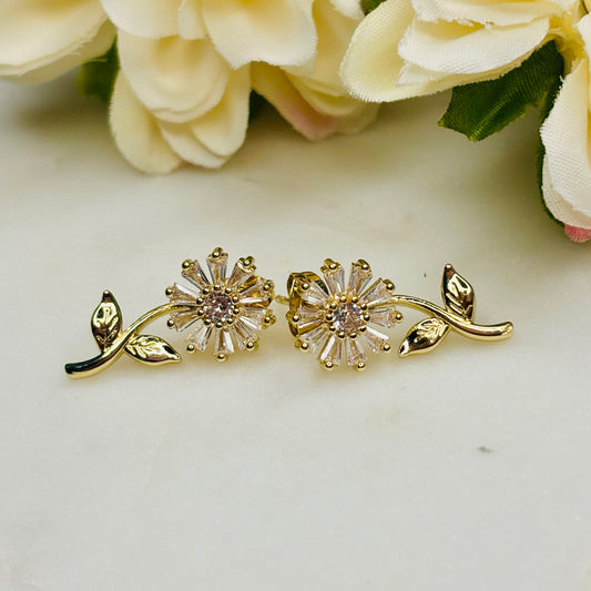 Diamond Flower Studs