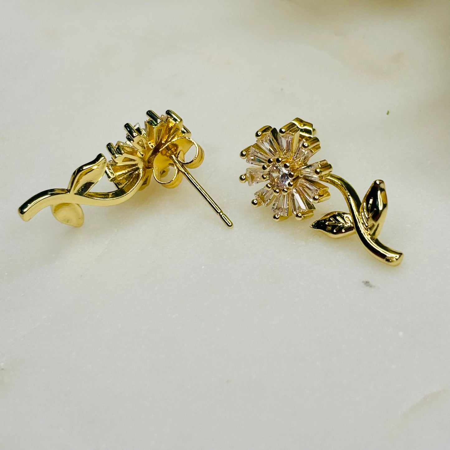 Diamond Flower Studs