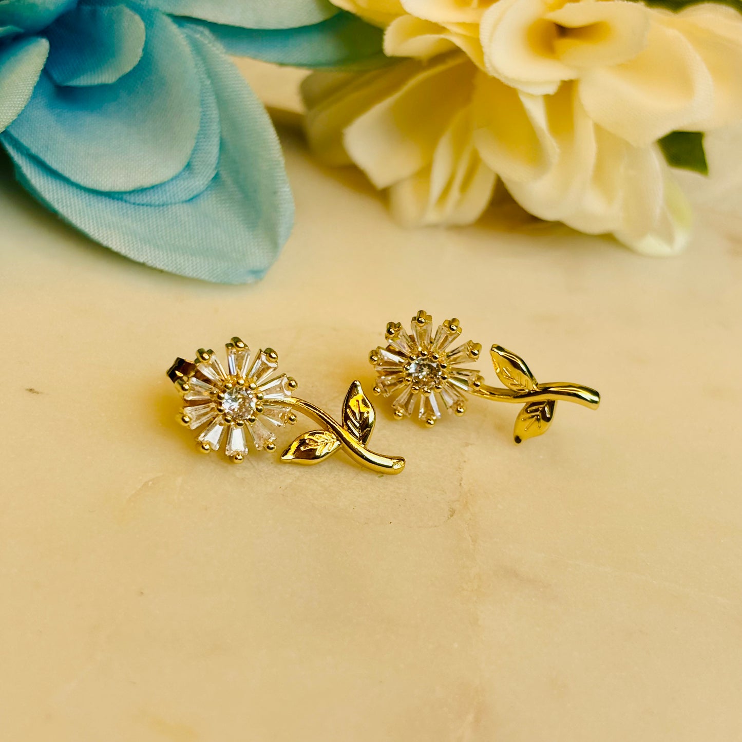 Diamond Flower Studs