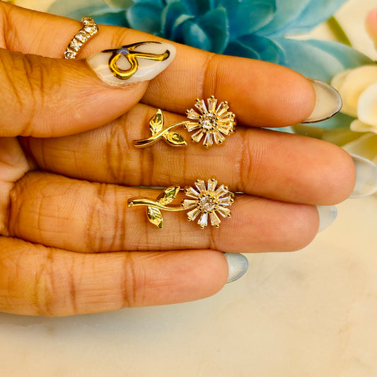 Diamond Flower Studs
