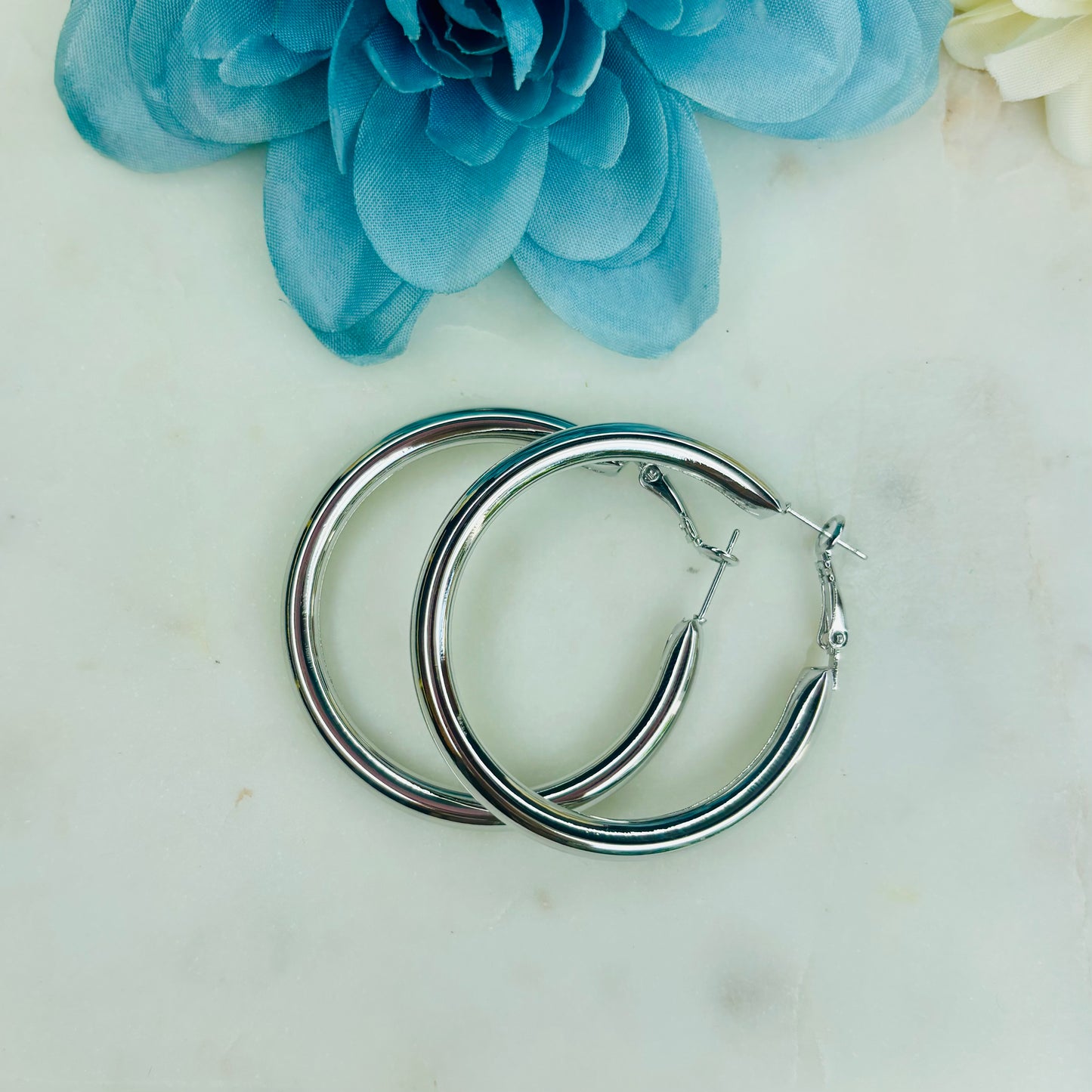 Silver Chunky Hoops