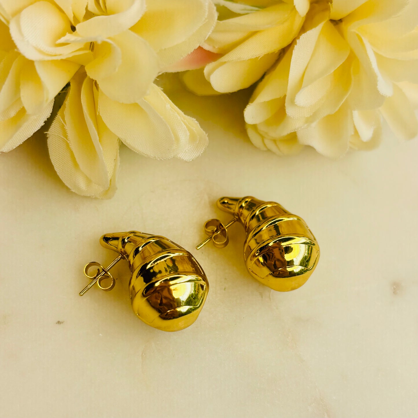 Golden Croissant Studs