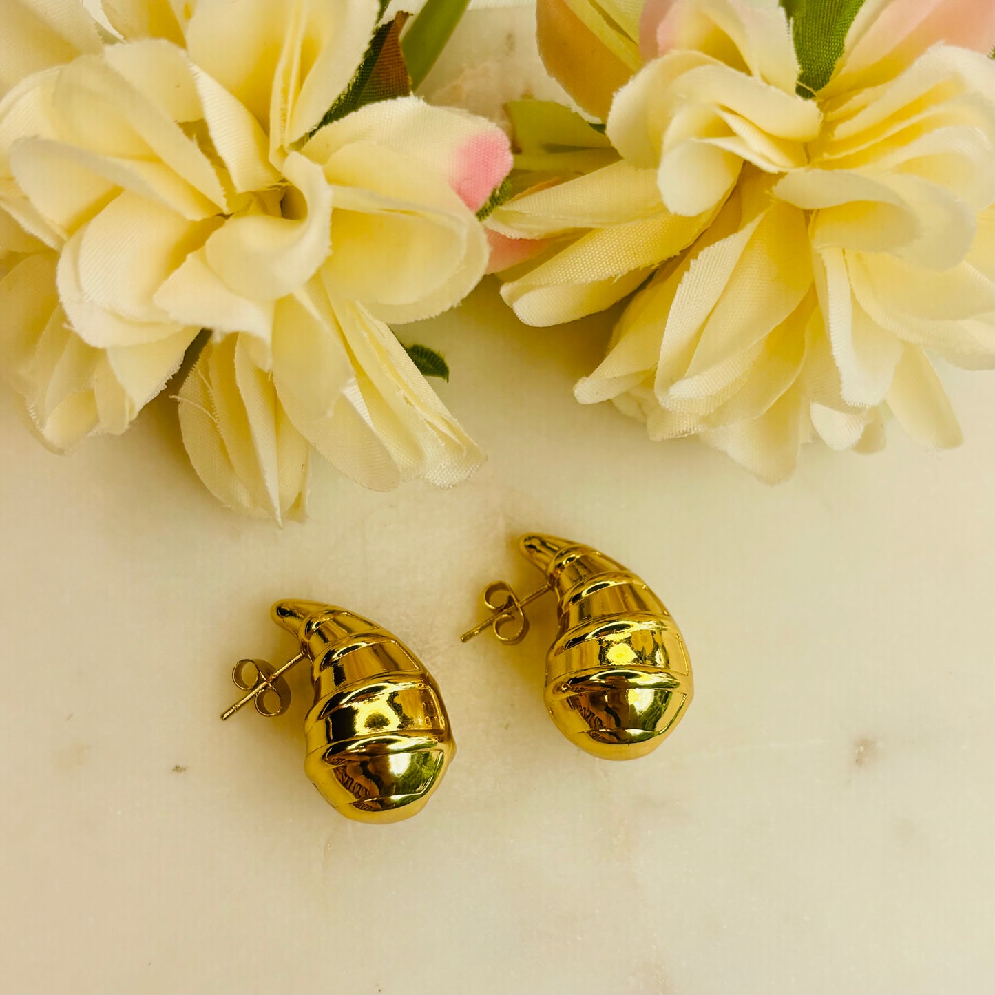 Golden Croissant Studs