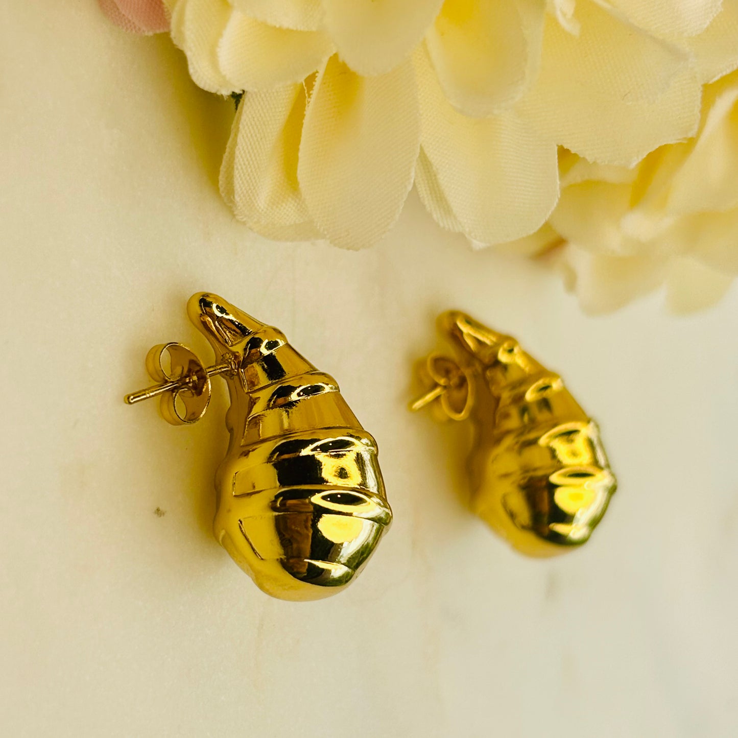 Golden Croissant Studs