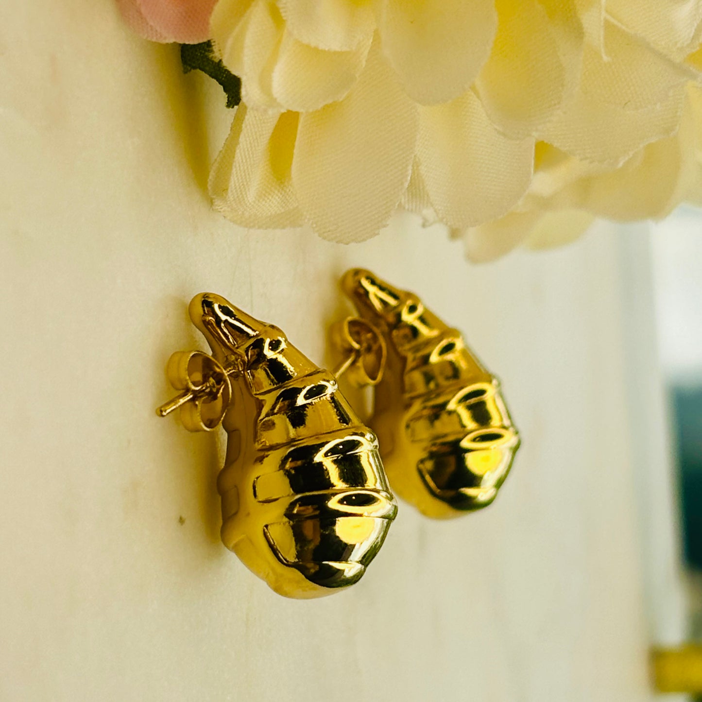 Golden Croissant Studs