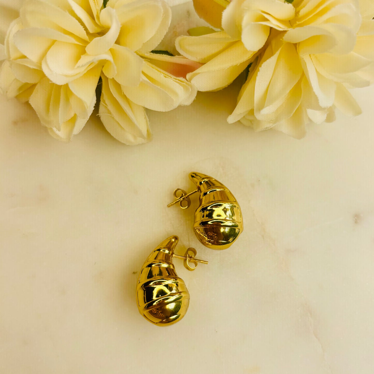 Golden Croissant Studs