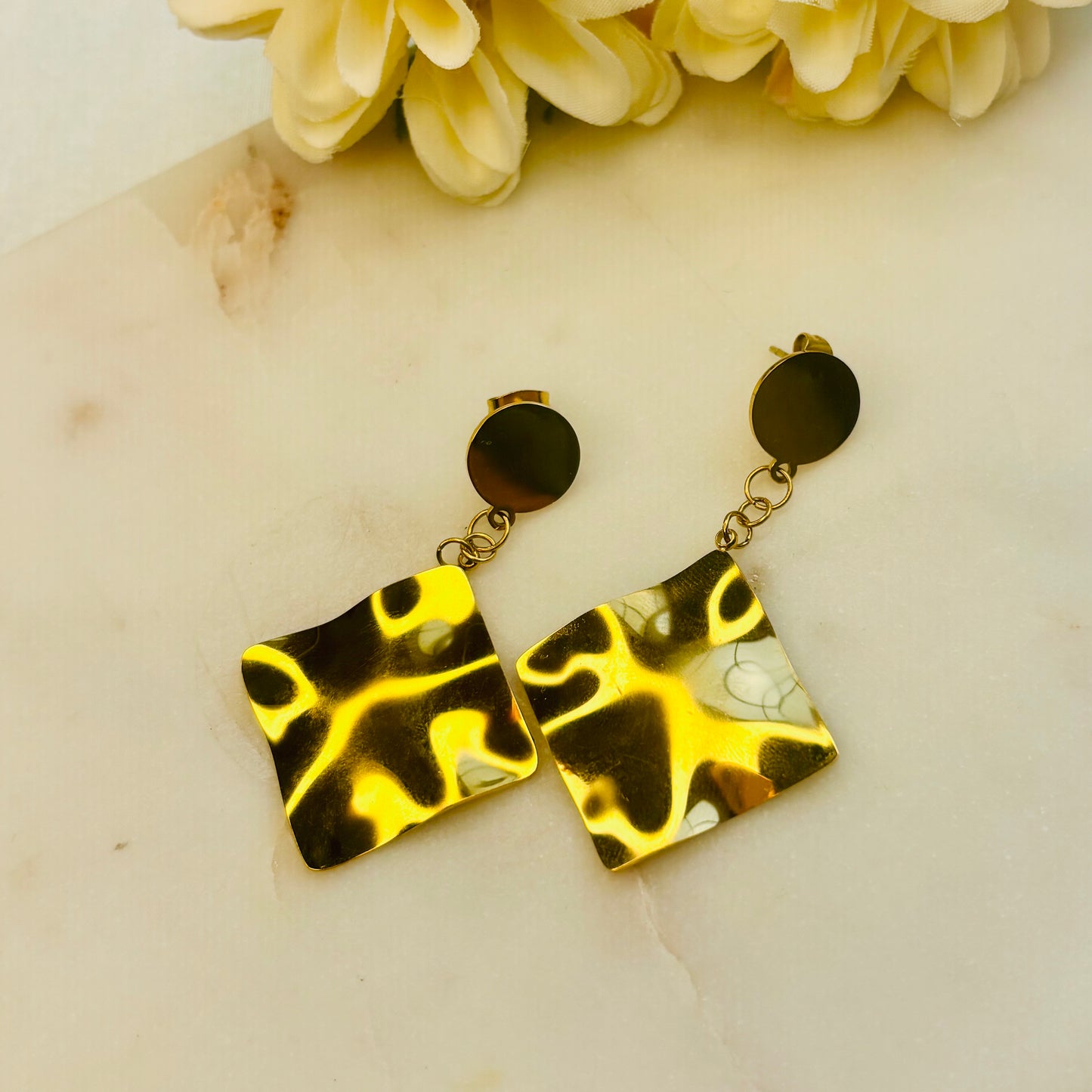 Golden Diamond Danglers