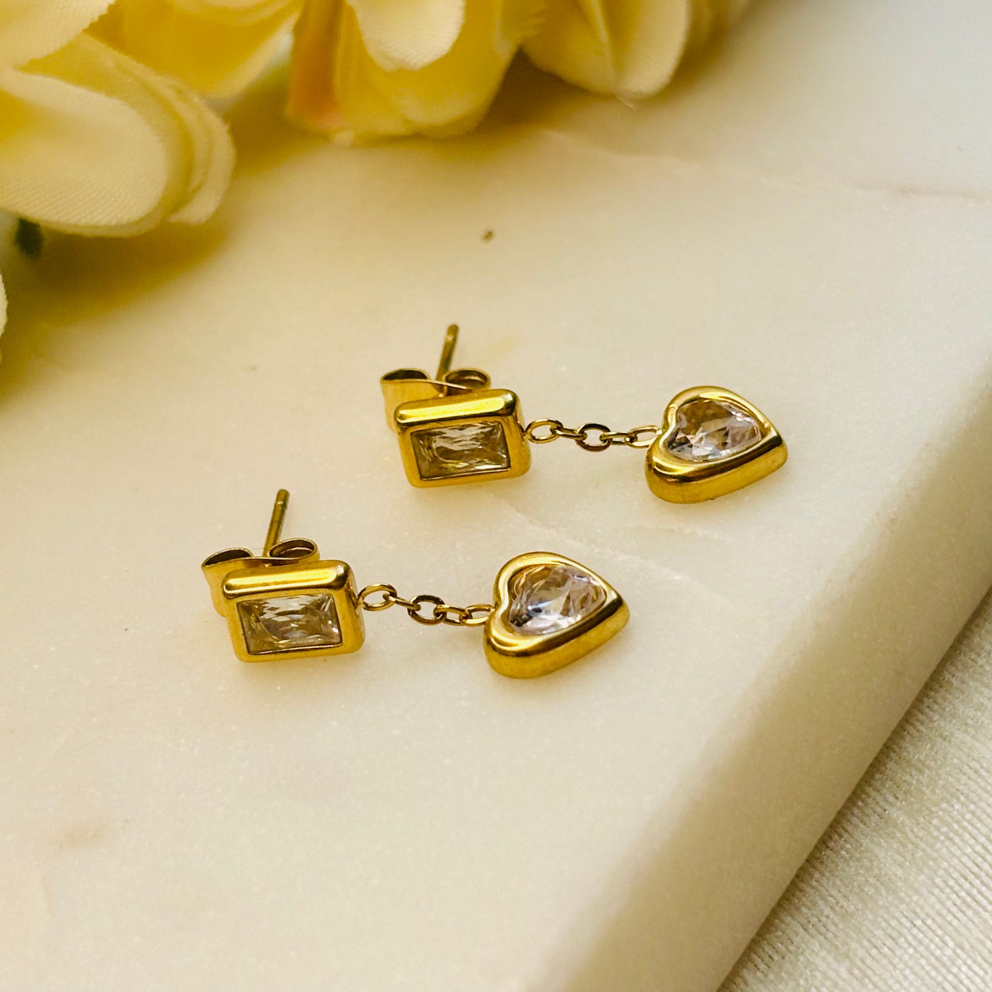 Cute Crystal Heart Danglers