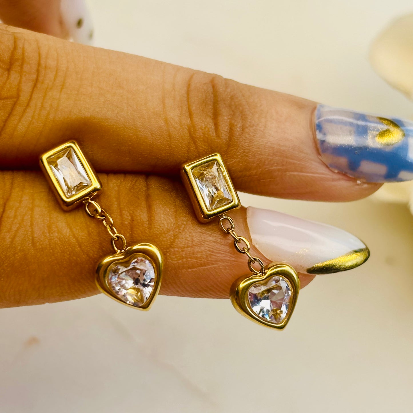 Cute Crystal Heart Danglers