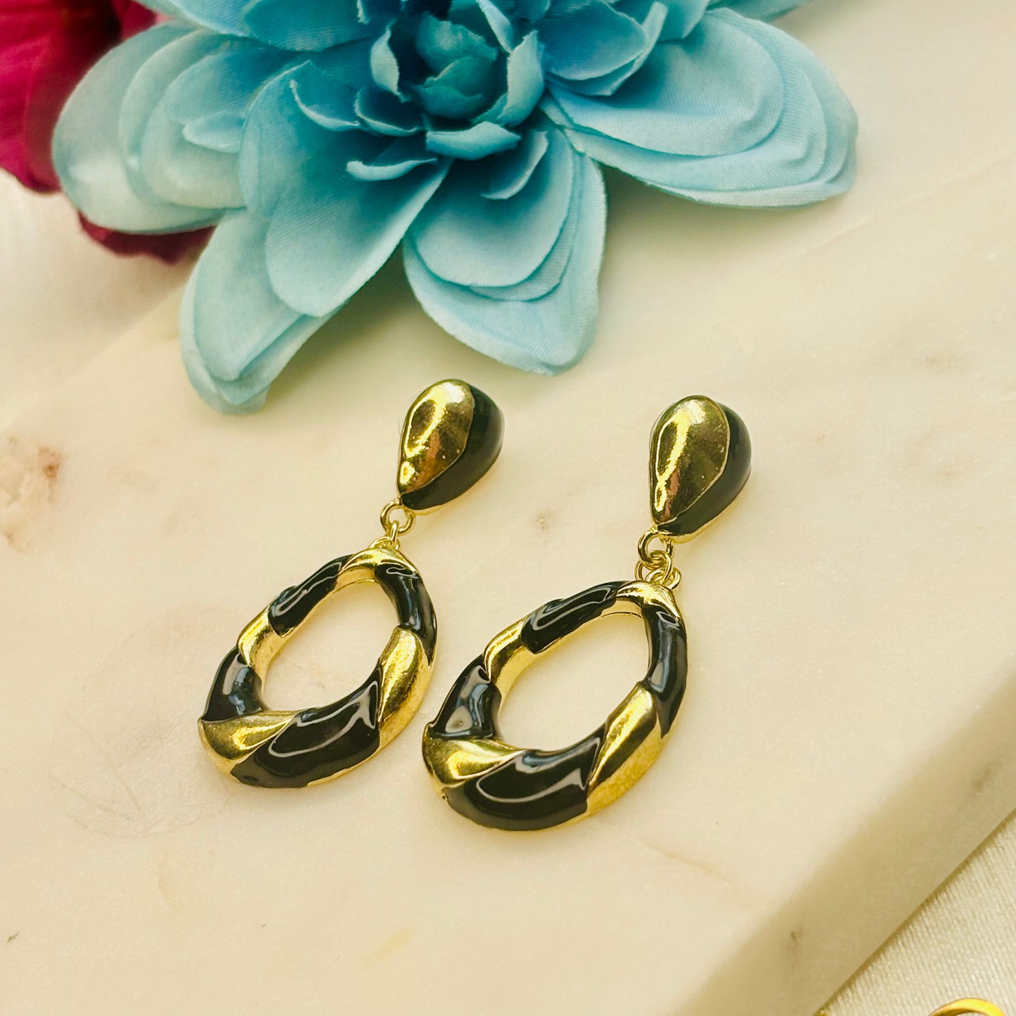 Black & Gold Enamel Drops