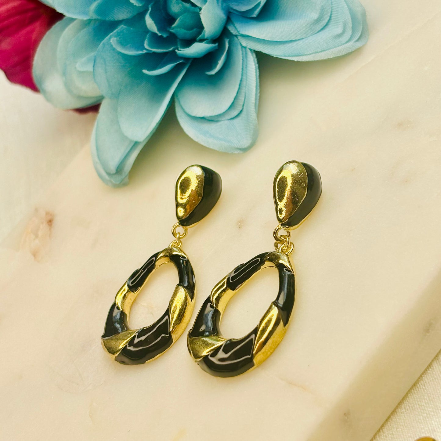 Black & Gold Enamel Drops