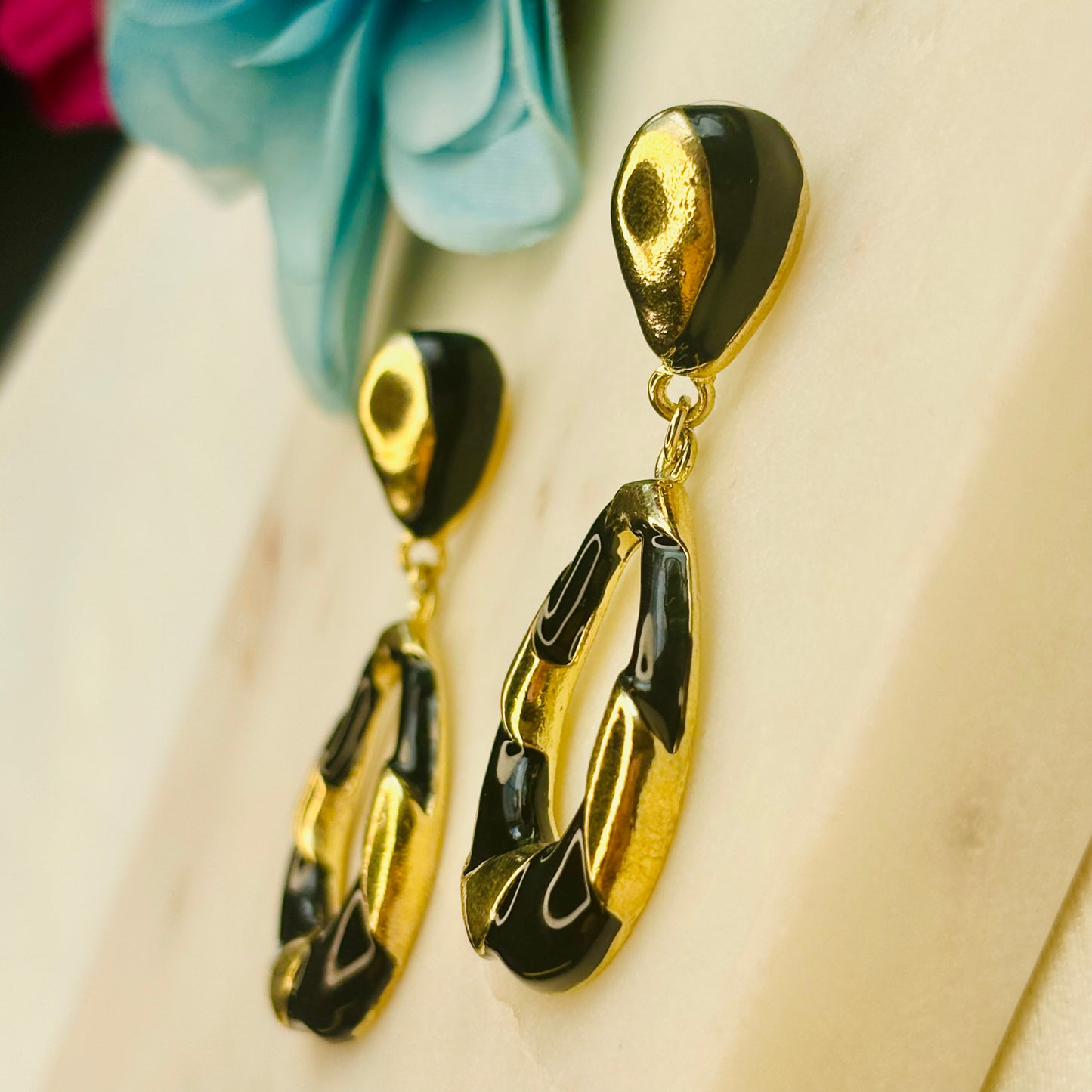 Black & Gold Enamel Drops