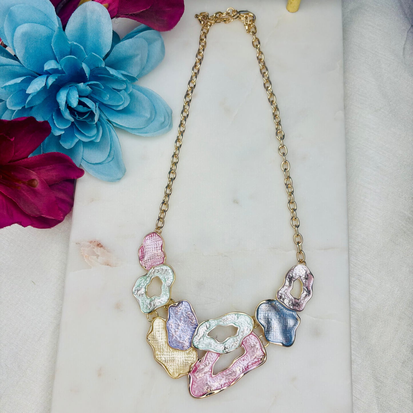 Multi-Colored Enamel Necklace