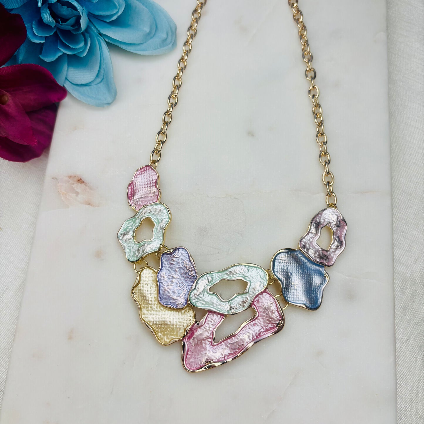 Multi-Colored Enamel Necklace