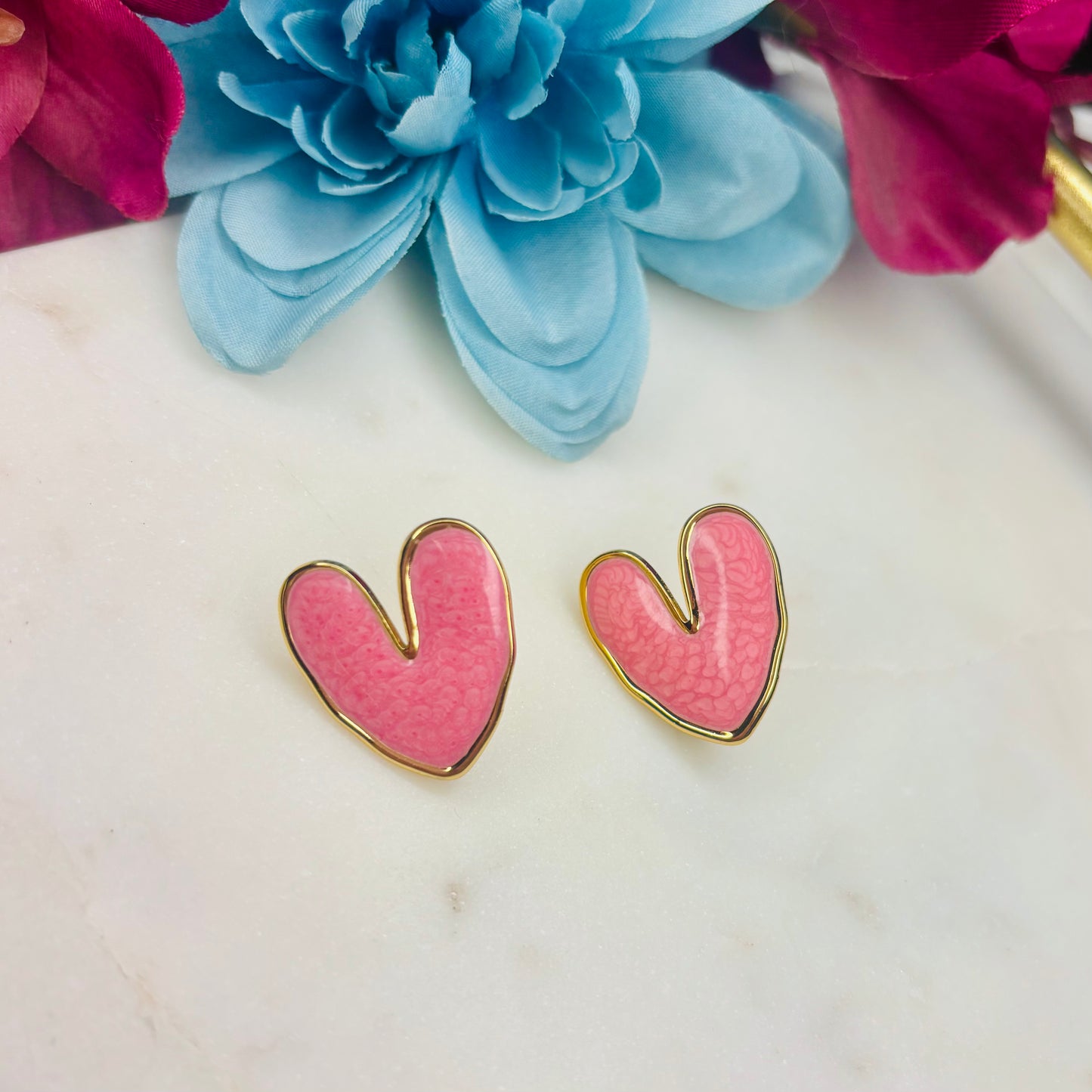 Blush Heart Studs