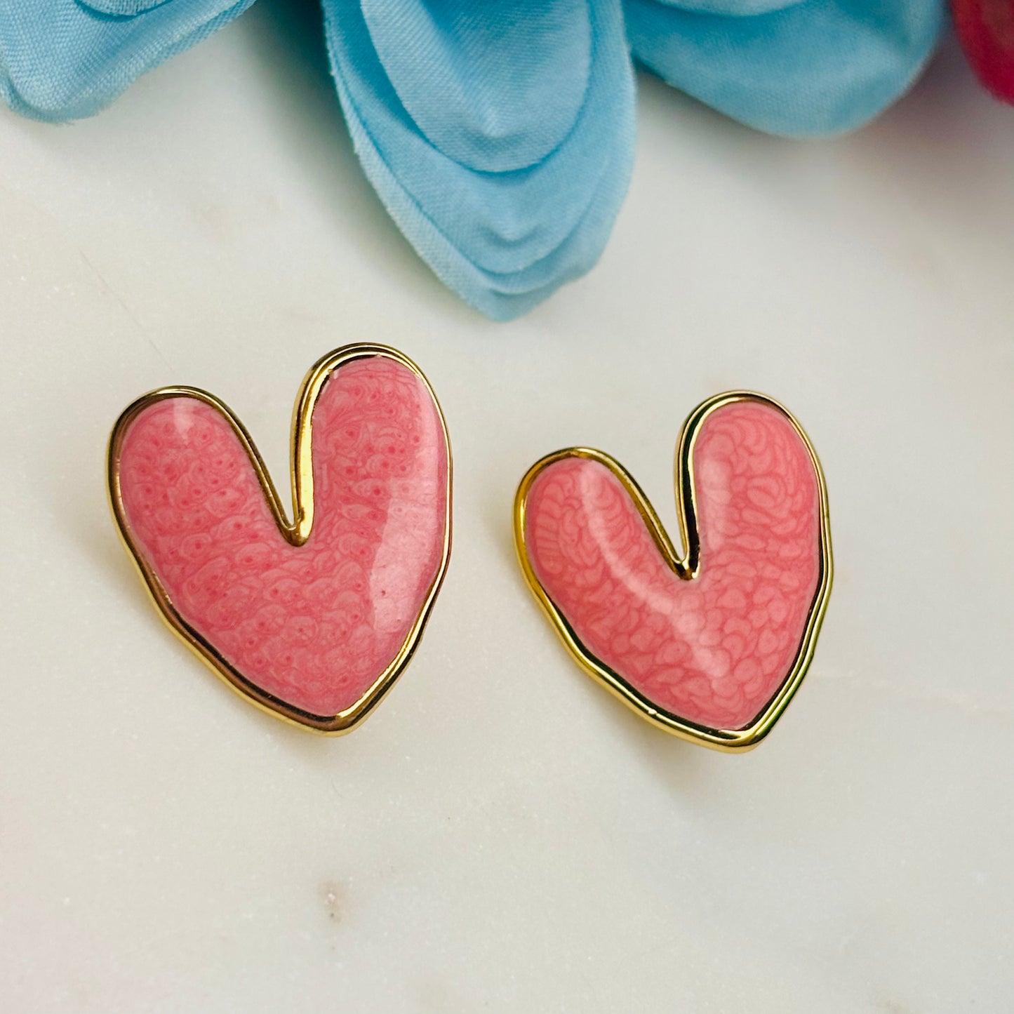 Blush Heart Studs