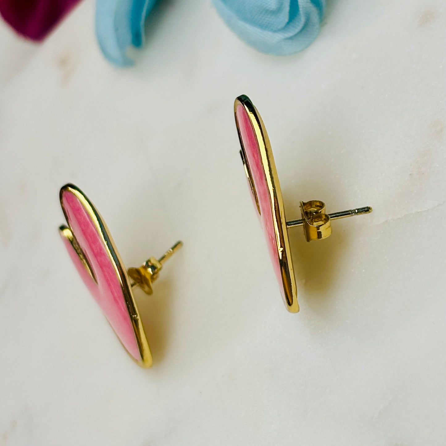 Blush Heart Studs