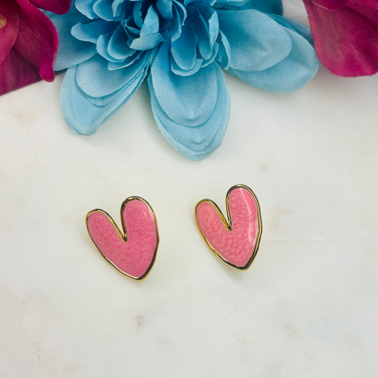 Blush Heart Studs
