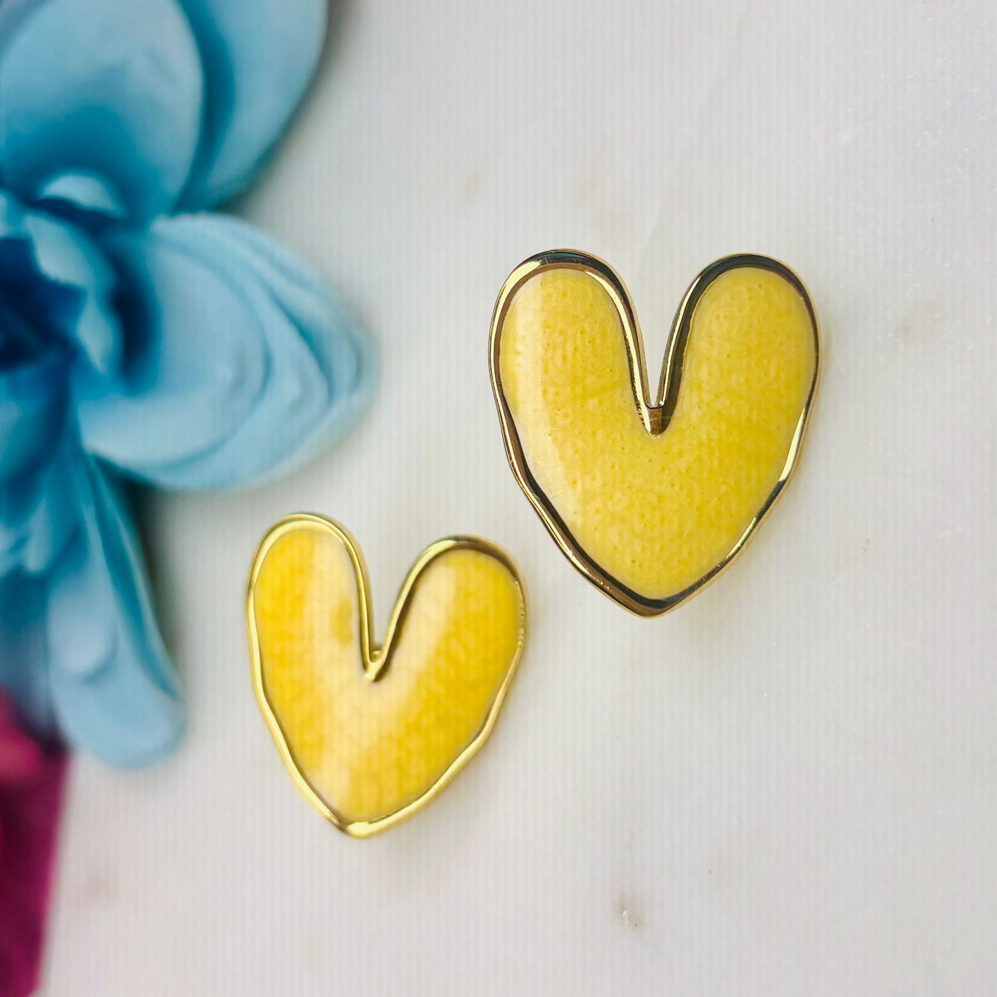 Yellow Heart Studs