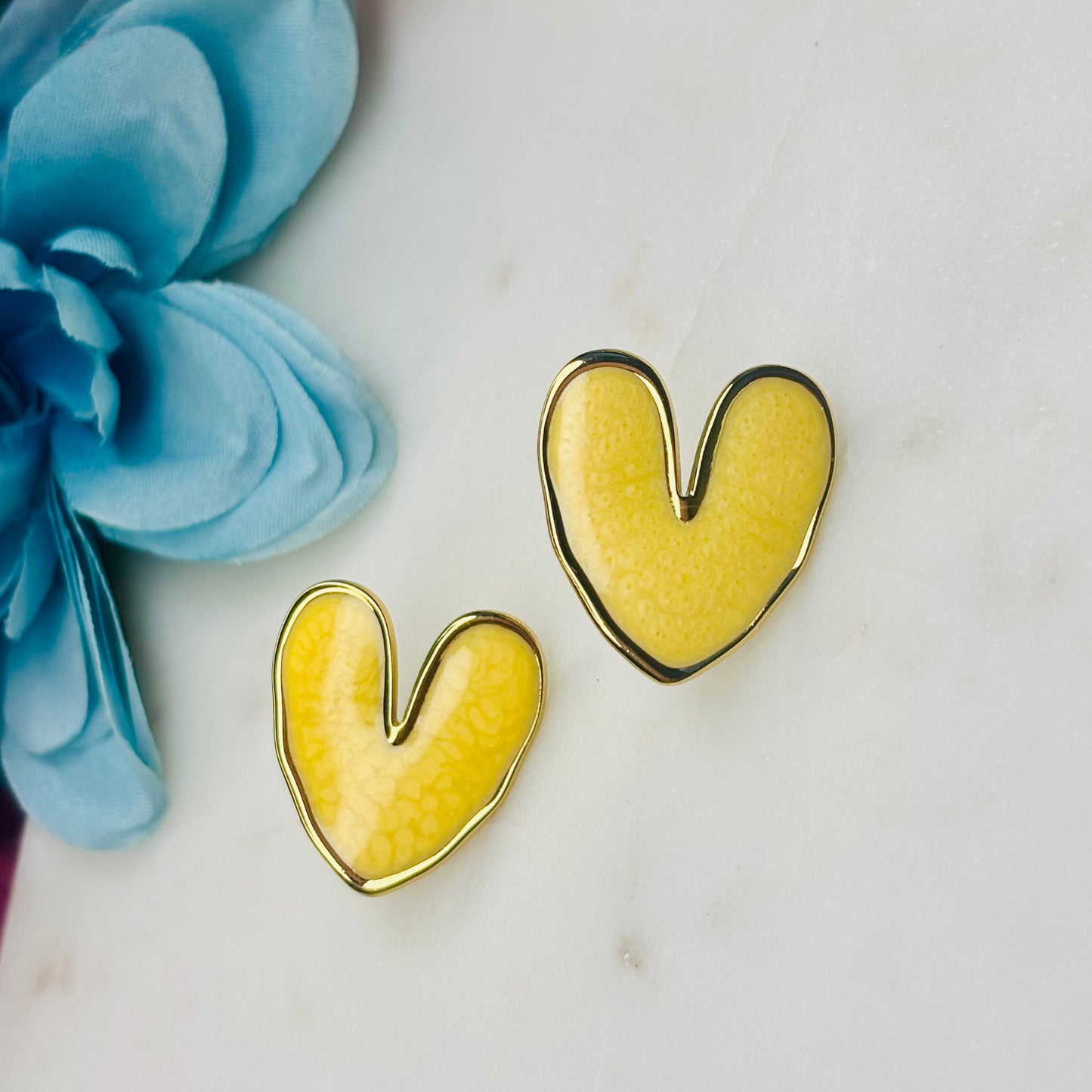 Yellow Heart Studs