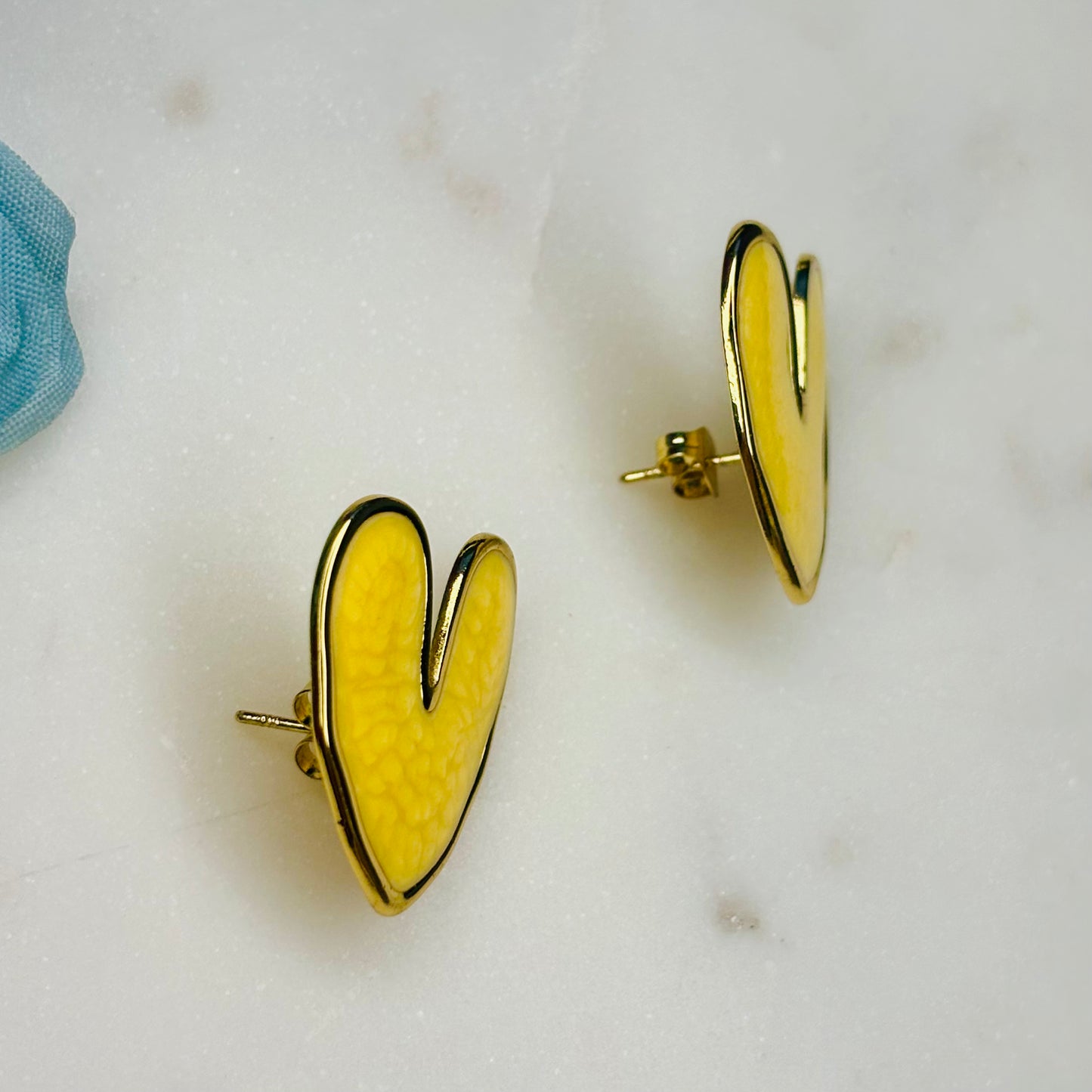 Yellow Heart Studs