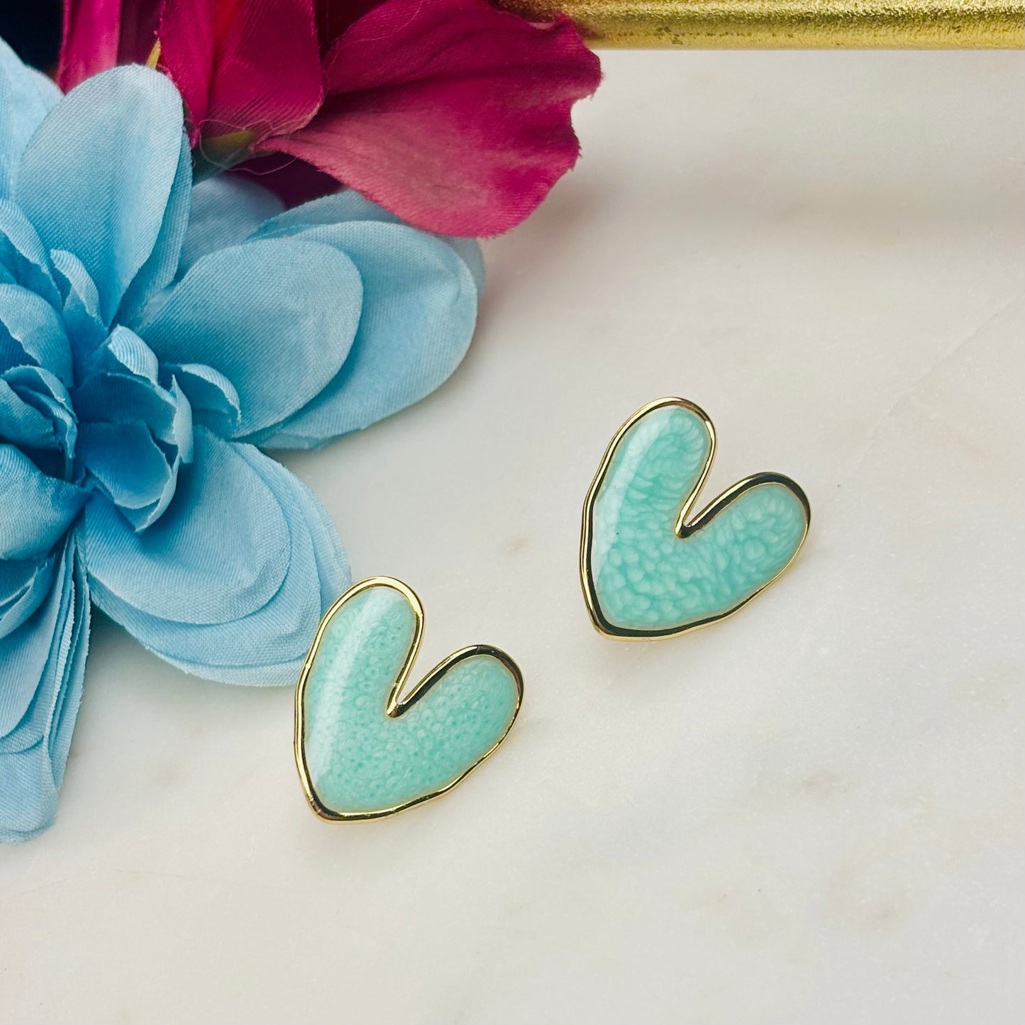 Turquoise Heart Studs