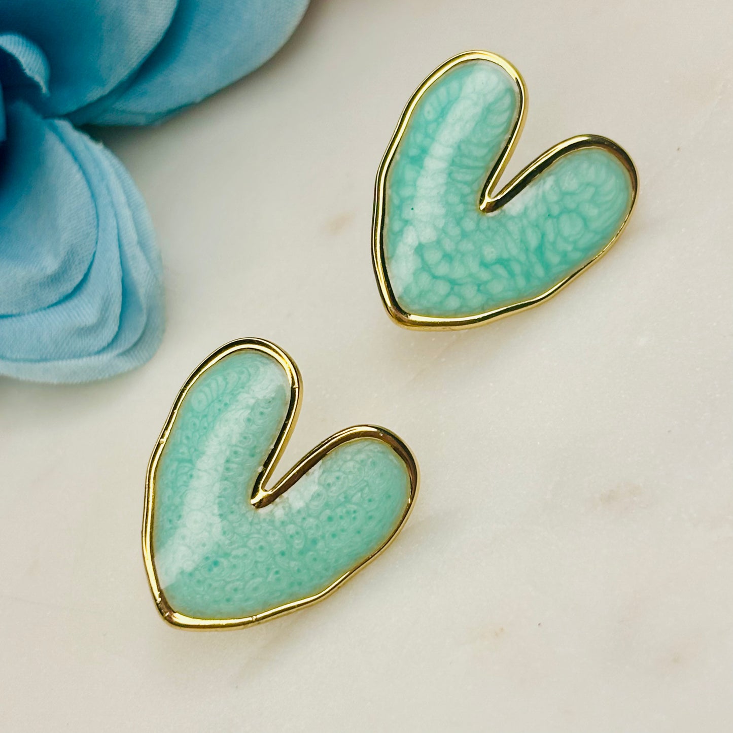 Turquoise Heart Studs