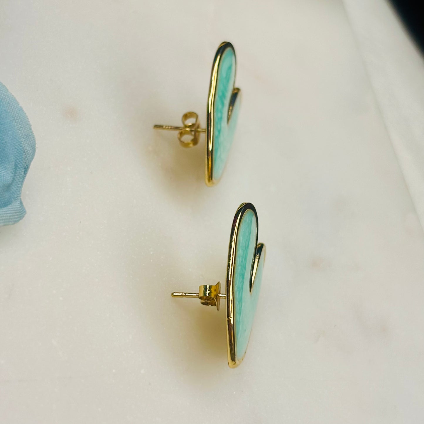 Turquoise Heart Studs