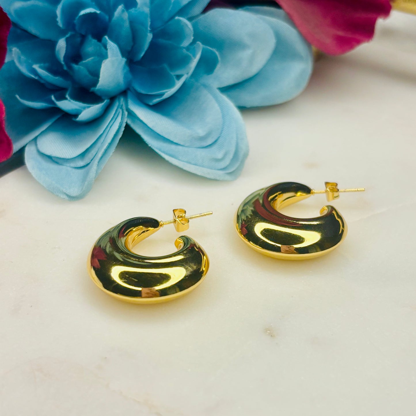 Golden Crescent Hoops