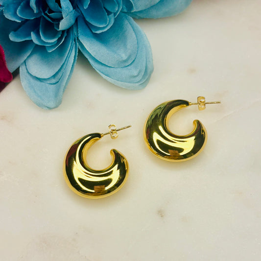 Golden Crescent Hoops