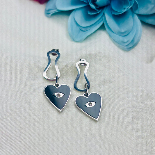 Midnight Gaze Heart Danglers